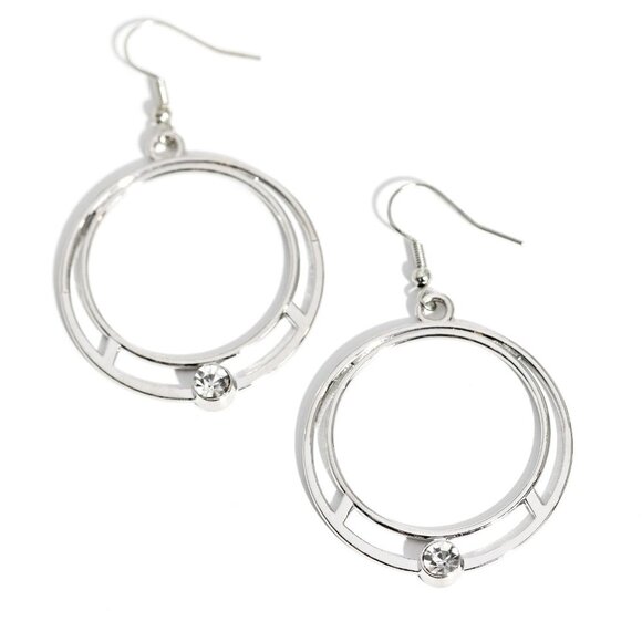 Refined Rotation - White Earrings - Picture 2 of 2